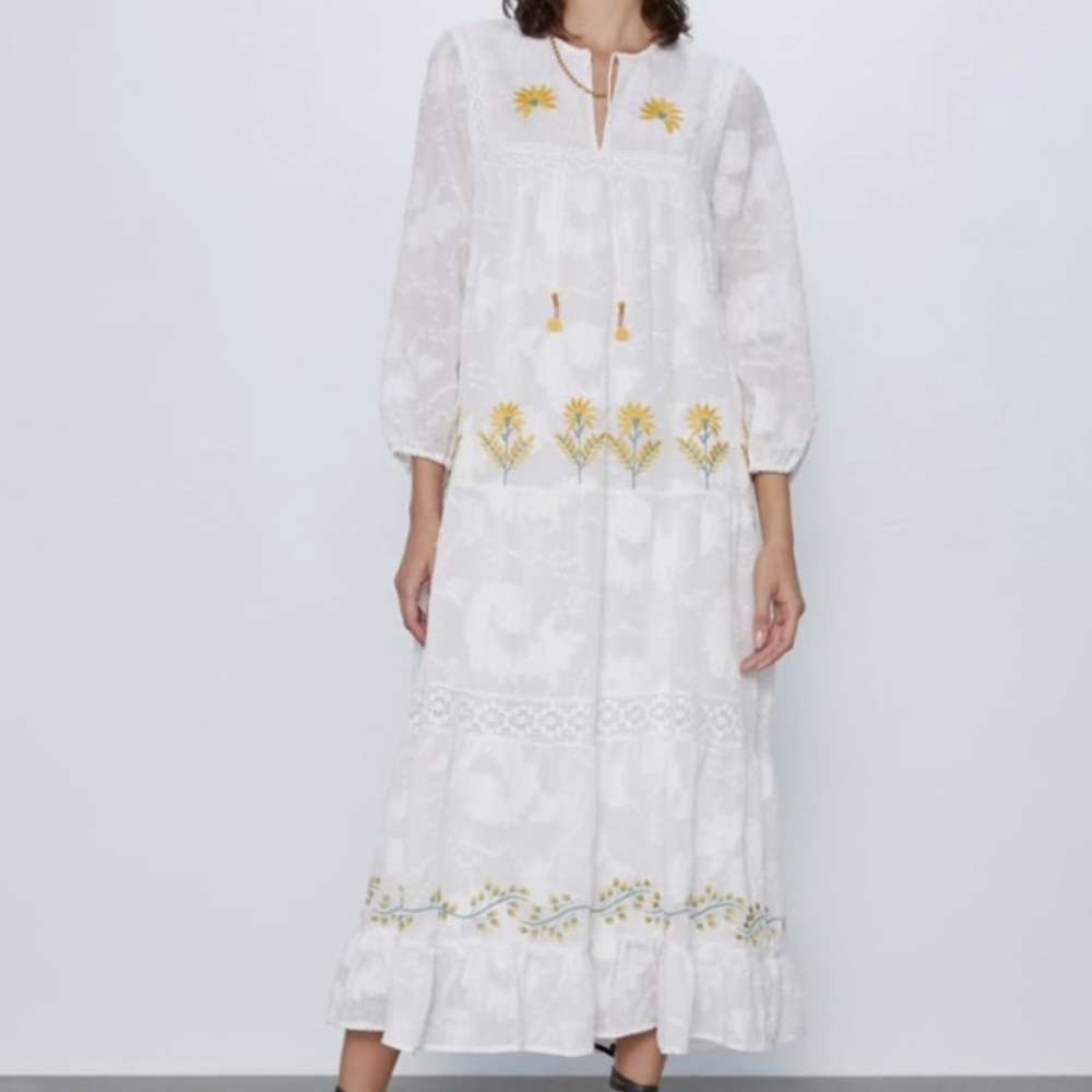 Zara embroidered dress